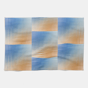 Blauwe en Oranje keukenhanddoeken