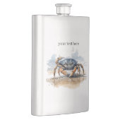 blauwe en oranje krab die op het strand loopt flacon (Rechts)