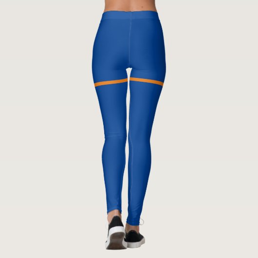 Blauwe en Oranje Leggings (Achterkant)