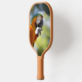 Blauwe en Oranje Macaw Pickleball Paddle (Links)