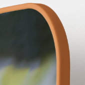 Blauwe en Oranje Macaw Pickleball Paddle (Links Detail)