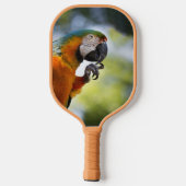 Blauwe en Oranje Macaw Pickleball Paddle (Achterkant)