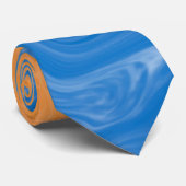 Blauwe en Oranje marmer bruilding Stropdas (Opgerold)