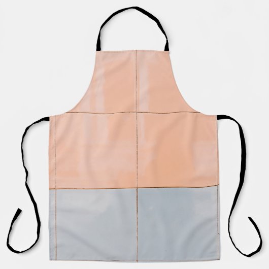 Blauwe en oranje muur schort (Voorkant)