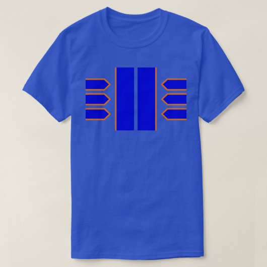 Blauwe en Oranje PhD Regalia bars T-shirt (Design voorkant)