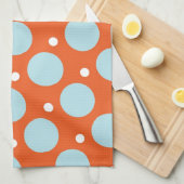 Blauwe en Oranje poka Dots Pattern Gifts Theedoek (Quarter Fold)
