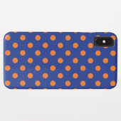 Blauwe en Oranje pokadots Case-Mate iPhone Case (Achterkant (horizontaal))