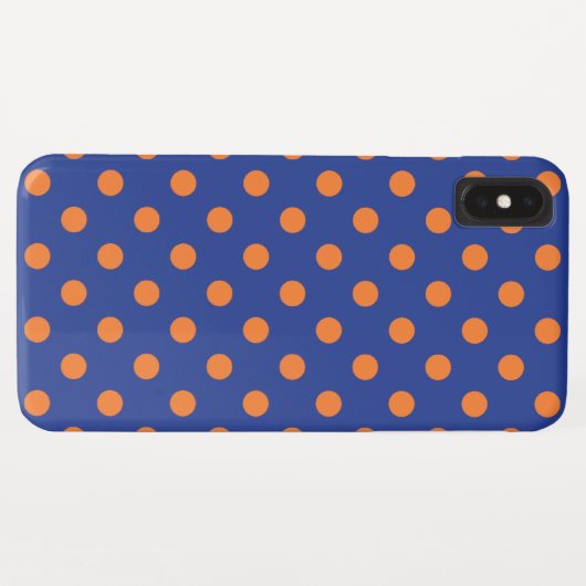 Blauwe en Oranje pokadots Case-Mate iPhone Case (Achterkant (horizontaal))