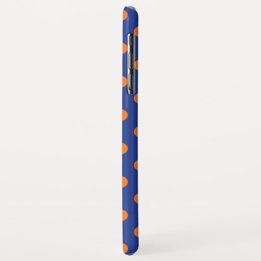 Blauwe en Oranje pokadots Case-Mate iPhone Case (Achterkant/links)