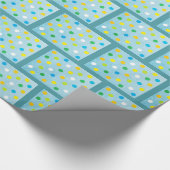 Blauwe en Oranje polaire puntenschroot Cadeaupapier (Hoek)