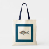 Blauwe en Oranje Shubunkin Goldfish Fine Art Tote Bag (Achterkant)