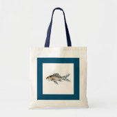 Blauwe en Oranje Shubunkin Goldfish Fine Art Tote Bag (Voorkant)