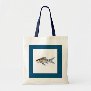 Blauwe en Oranje Shubunkin goudvis Fine Art Tote Bag