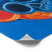 Blauwe en Oranje Skulls afdrukken Poster (Hoek)