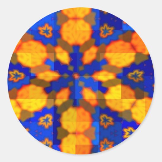 Blauwe en Oranje Star Sticker (Voorkant)