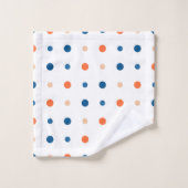 Blauwe en oranje Stippen Bad Handdoek (Wasdoekje)