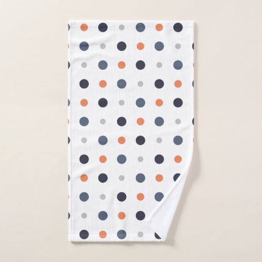 Blauwe en oranje Stippen Bad Handdoek (Handdoek)
