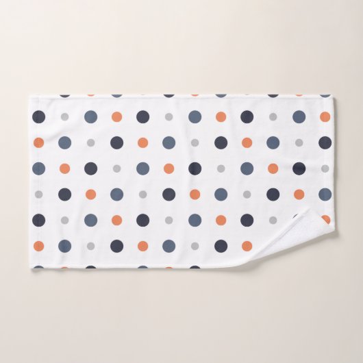 Blauwe en oranje Stippen Bad Handdoek (Handdoek)