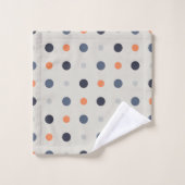 Blauwe en oranje Stippen Bad Handdoek (Wasdoekje)