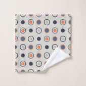 Blauwe en oranje Stippen Bad Handdoek (Wasdoekje)