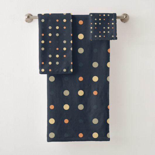 Blauwe en oranje Stippen Bad Handdoek (Insitu)