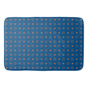 Blauwe en oranje Stippen Badmat