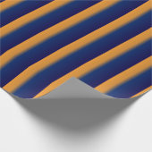 Blauwe en Oranje streep Cadeaupapier (Hoek)