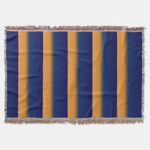 Blauwe en Oranje streep Deken