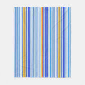 Blauwe en Oranje streep Fleece Deken (Voorkant)