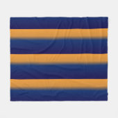 Blauwe en Oranje streep Fleece Deken (Voorkant (Horizontaal))