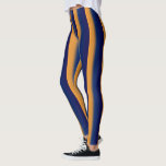 Blauwe en Oranje streep Leggings<br><div class="desc">Heldere oranje streep met een blauwe streep.</div>