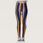 Blauwe en Oranje streep Leggings (Voorkant)