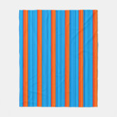 Blauwe en Oranje strepen Fleece Deken (Voorkant)