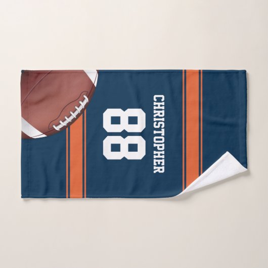 Blauwe en Oranje Stripes Jersey Rietijzer Football Bad Handdoek (Handdoek)