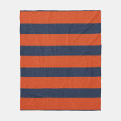 Blauwe en Oranje strips en diagonaalgordel Fleece Deken (Voorkant)
