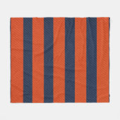 Blauwe en Oranje strips en diagonaalgordel Fleece Deken (Voorkant (Horizontaal))