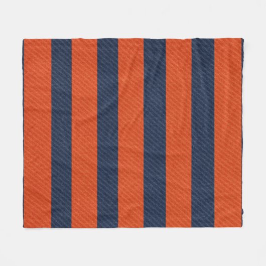Blauwe en Oranje strips en diagonaalgordel Fleece Deken (Voorkant (Horizontaal))