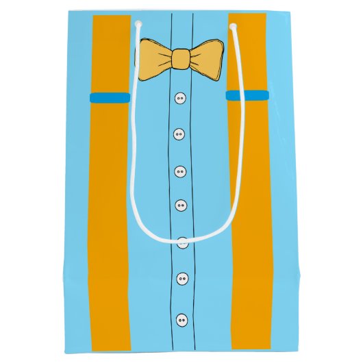 Blauwe en Oranje Suspenders en Bow Stropdas Verjaa Medium Cadeauzakje (Achterkant)