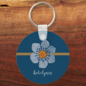 Blauwe en Oranje ventilator persoonlijke Sleutelha Sleutelhanger (Voorkant)