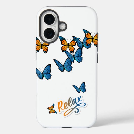 Blauwe en Oranje vlinders Flight Relax Case-Mate iPhone Case (Achterkant)
