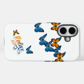 Blauwe en Oranje vlinders Flight Relax Case-Mate iPhone Case (Achterkant (horizontaal))
