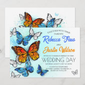 Blauwe en oranje vlinders Morpho Monarch Kaart (Voorkant / Achterkant)