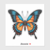Blauwe en Oranje vlinderSticker Sticker (Vel)