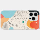 Blauwe en oranje vormen met stippenpatronen Case-Mate iPhone case (Achterkant (horizontaal))