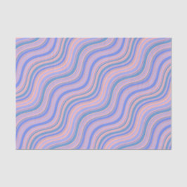 Blauwe en Oranje Wavy Lines Tissuepapier