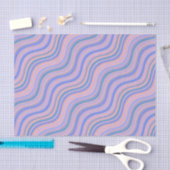 Blauwe en Oranje Wavy Lines Tissuepapier (Craft)