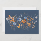 Blauwe en Oranje Wildbloemen Dank u Kaarten (Achterkant)