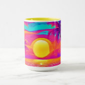 Blauwe en Oranje zonsondergang Mok (Midden)