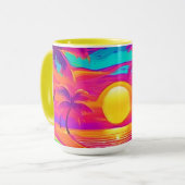 Blauwe en Oranje zonsondergang Mok (Voorkant links)