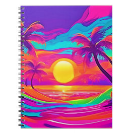 Blauwe en Oranje zonsondergang Notitieboek